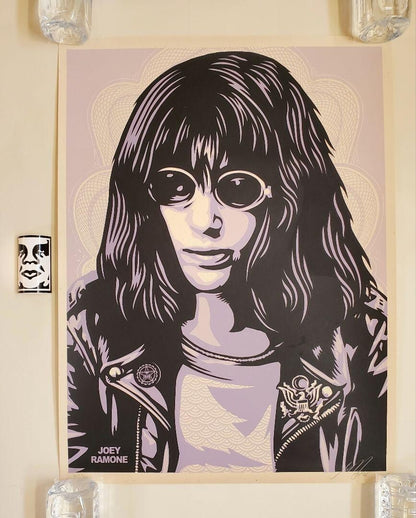 proof Shepard Fairey OBEY Joey Ramone artist signed 2005 pink silkscreen artist
