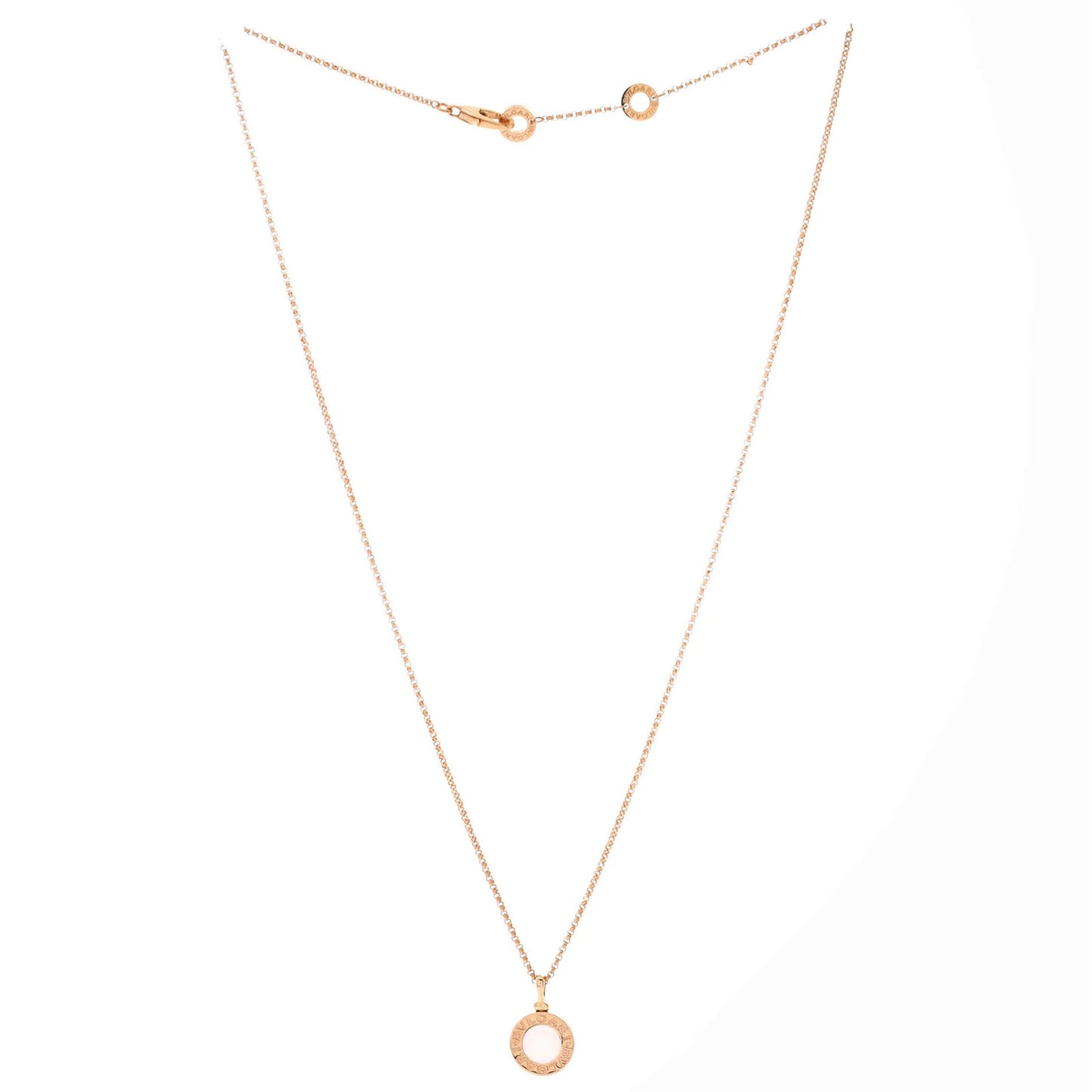 Bvlgari Bvlgari Bvlgari Pendant Necklace 18K Rose Gold With Mother Of Pearl