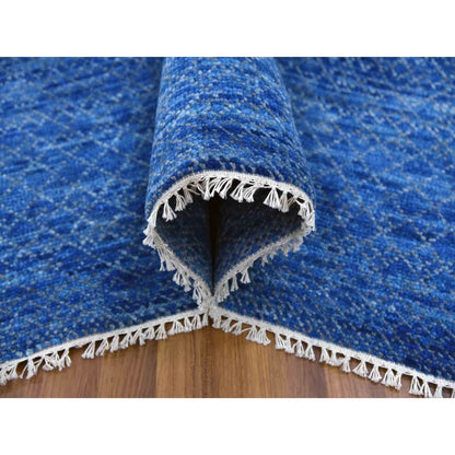 9'2"X12'2" Blue Modern Chiaroscuro Hand Knotted Wool Oriental Rug