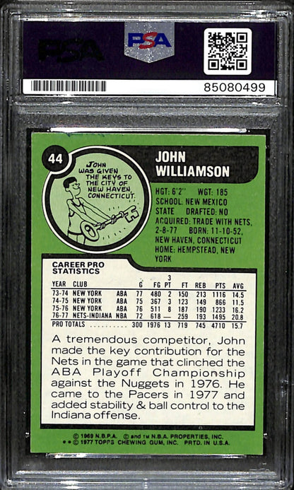 John Williamson Signed 1977 Topps Card #44 Indiana Pacers Psa/Dna 185671