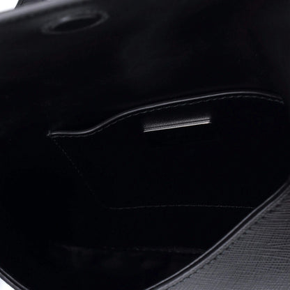 Prada Triangle Logo Full Flap Shoulder Bag Saffiano Leather