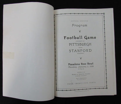 1928 Rose Bowl Pittsburgh Vs. Stanford College