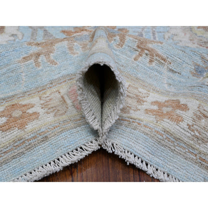 8'4"X10'2" Blue All Over Village Elements Angora Oushak Oriental Rug