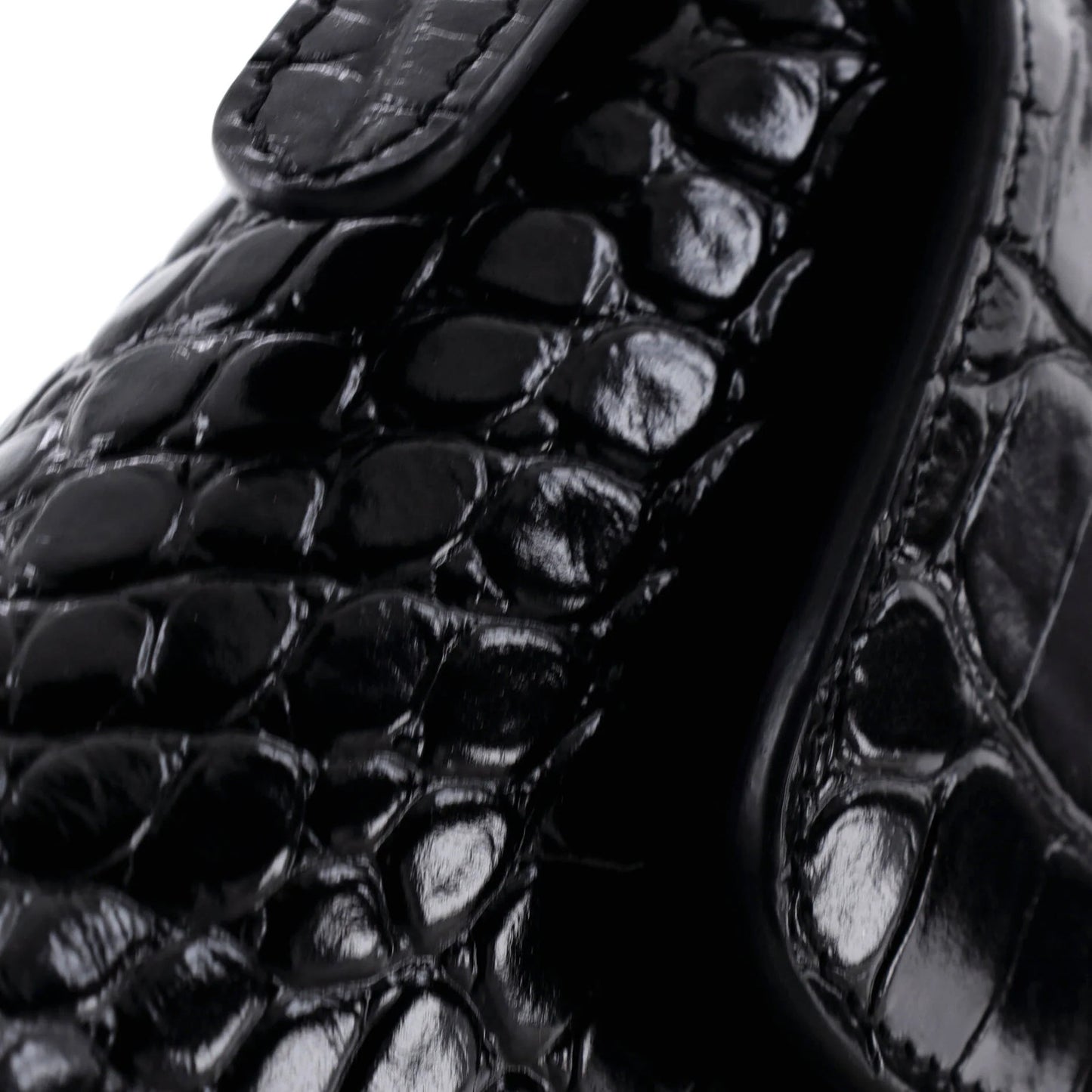 Balenciaga Xx Flap Street Shoulder Bag Crocodile Embossed Leather Small