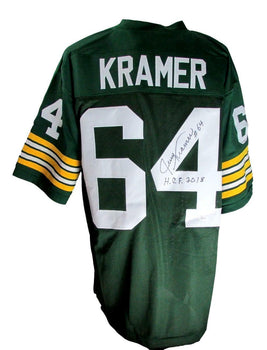 Jerry Kramer Green Bay Packers Autographed/Signed Custom Green Jersey Jsa 141111