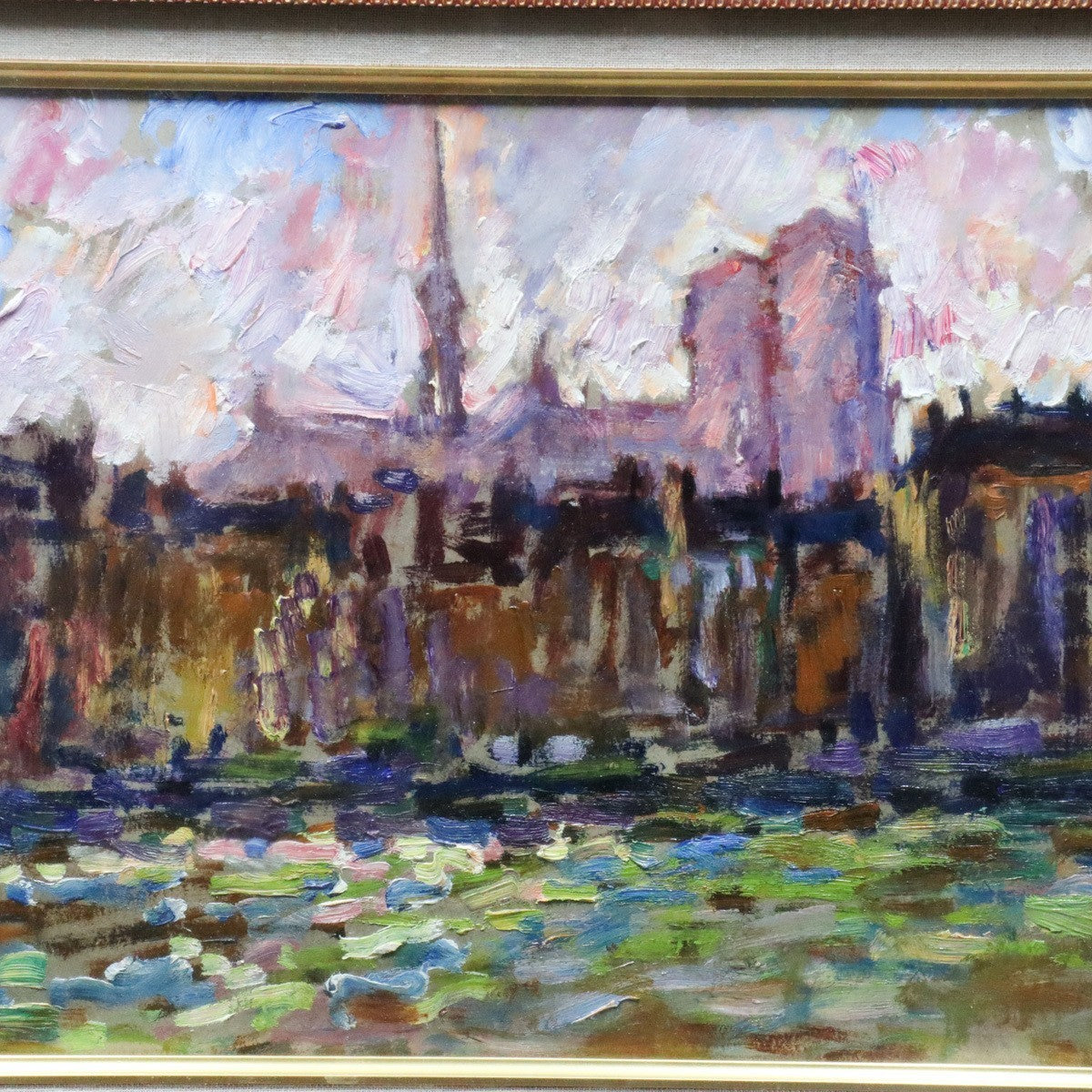 Srgio Telles Oil Painting Notre-Dame Cathedral Paris Signed Brazilian Artist M8