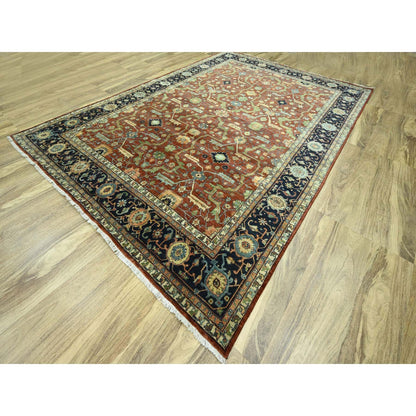 10'X13'10" Rust Red Heris All Over Design Hand Knotted 100% Wool Rug
