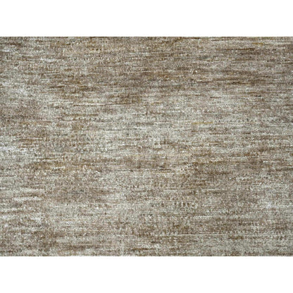 Brown Solid Hand Knotted Ghazni Wool Round 7'9"x7'9" Rug