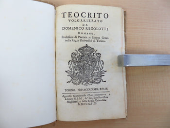 Theocritus  - Teocrito Volgarizzato Da Domenico