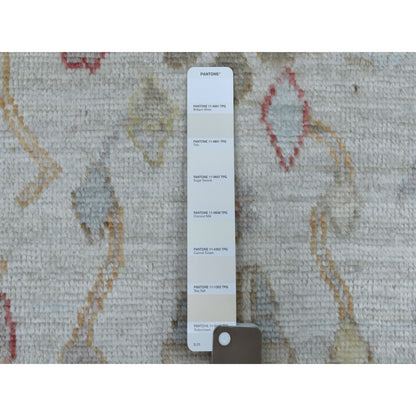 2'10"X17'3" Hand Knotted Gray Angora Oushak With Pure Wool Xl Runner Rug