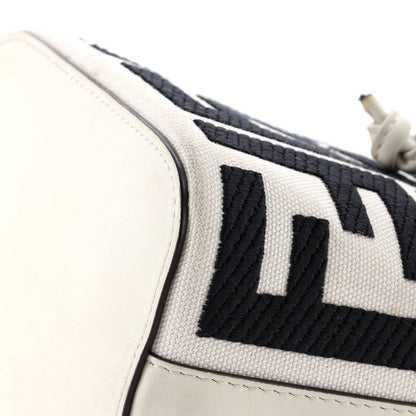 Fendi Woven Handle Mon Tresor Bucket Bag Zucca Embroidered Canvas Mini