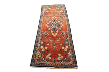 Vintage Oriental Runner Rug Tribal Floral Design