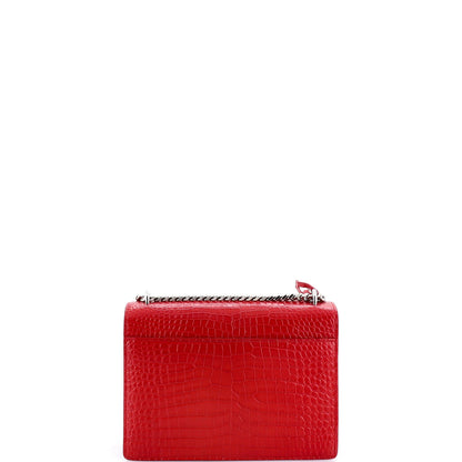 Medium Saint Laurent Sunset Crossbody Bag Crocodile Embossed Leather