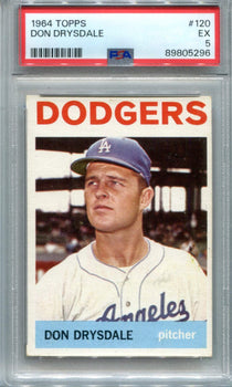 Don Drysdale 1964 Topps #120 Psa Ex 5 Card