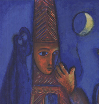 Marc Chagall Good Morning Paris " Lithograph Modernism Blue, Bro