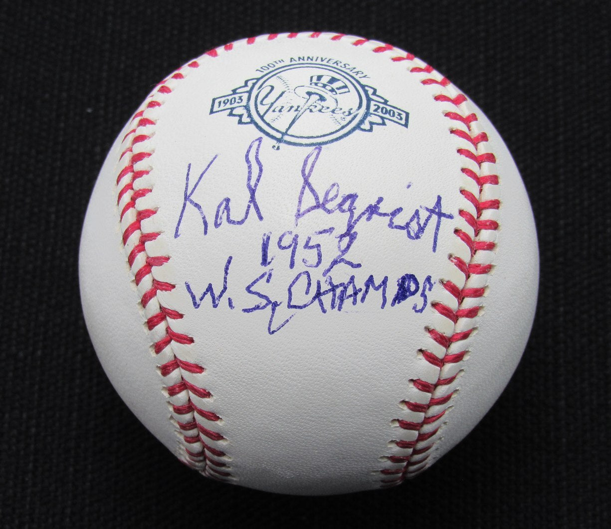 Kal Segrist Signed/Auto Yankees 100Th Oml