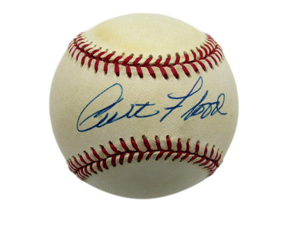 Curt Flood Autographed Rawlings Onl Baseball St.