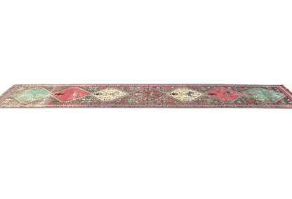 Vintage Oriental Runner Rug Tribal Farmho Hallway