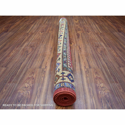 5'7"X7'7" Red Afghan Ersari With Geometric Design Pure Wool Oriental Rug