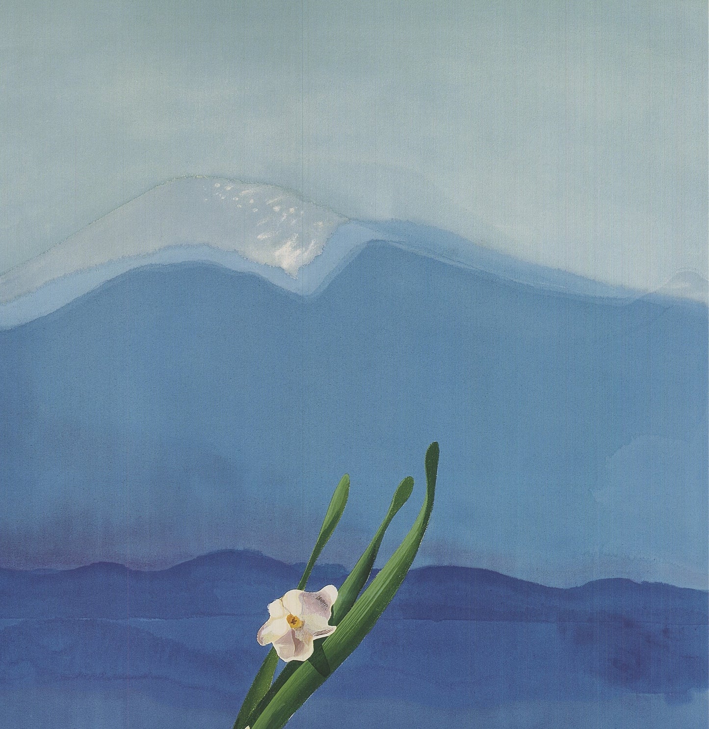 David Hockney Mount Fuji And Flowers " Poster Pop Art Blue Red Fl