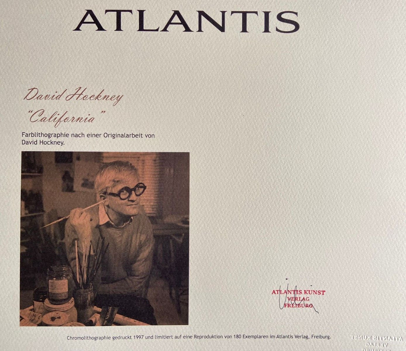 David Hockney "California" Lithograph Coa Numbered 180 Copies Stamp