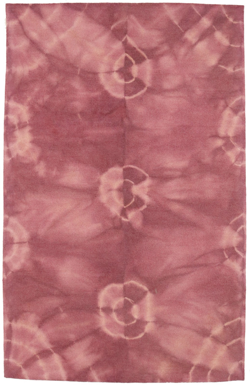 5x8 Hand-Tufted Deep Blush Tie-Dye Rug for Modern Girls Room
