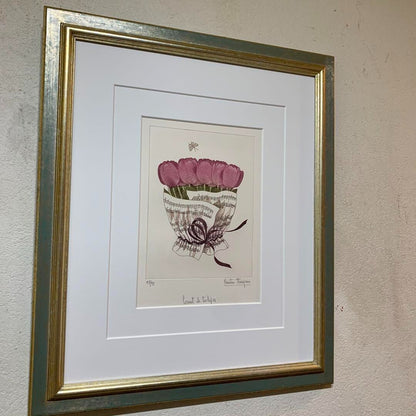 Christine Thouzeau Signed Original Lithograph Print Framed Ed99 Tulipes