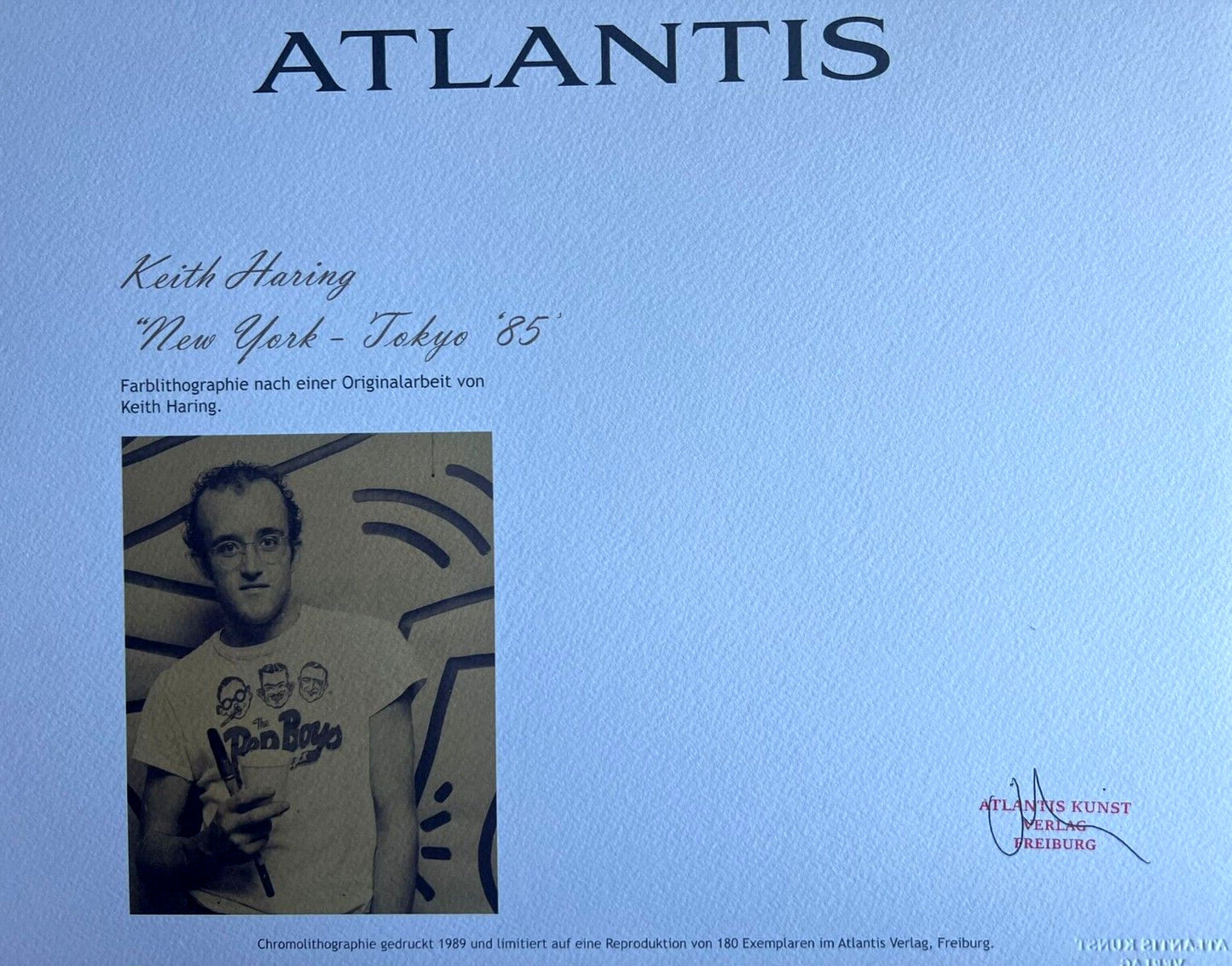 Keith Haring Lithograph Certified Coa Hand Signed Numbered 180Ex