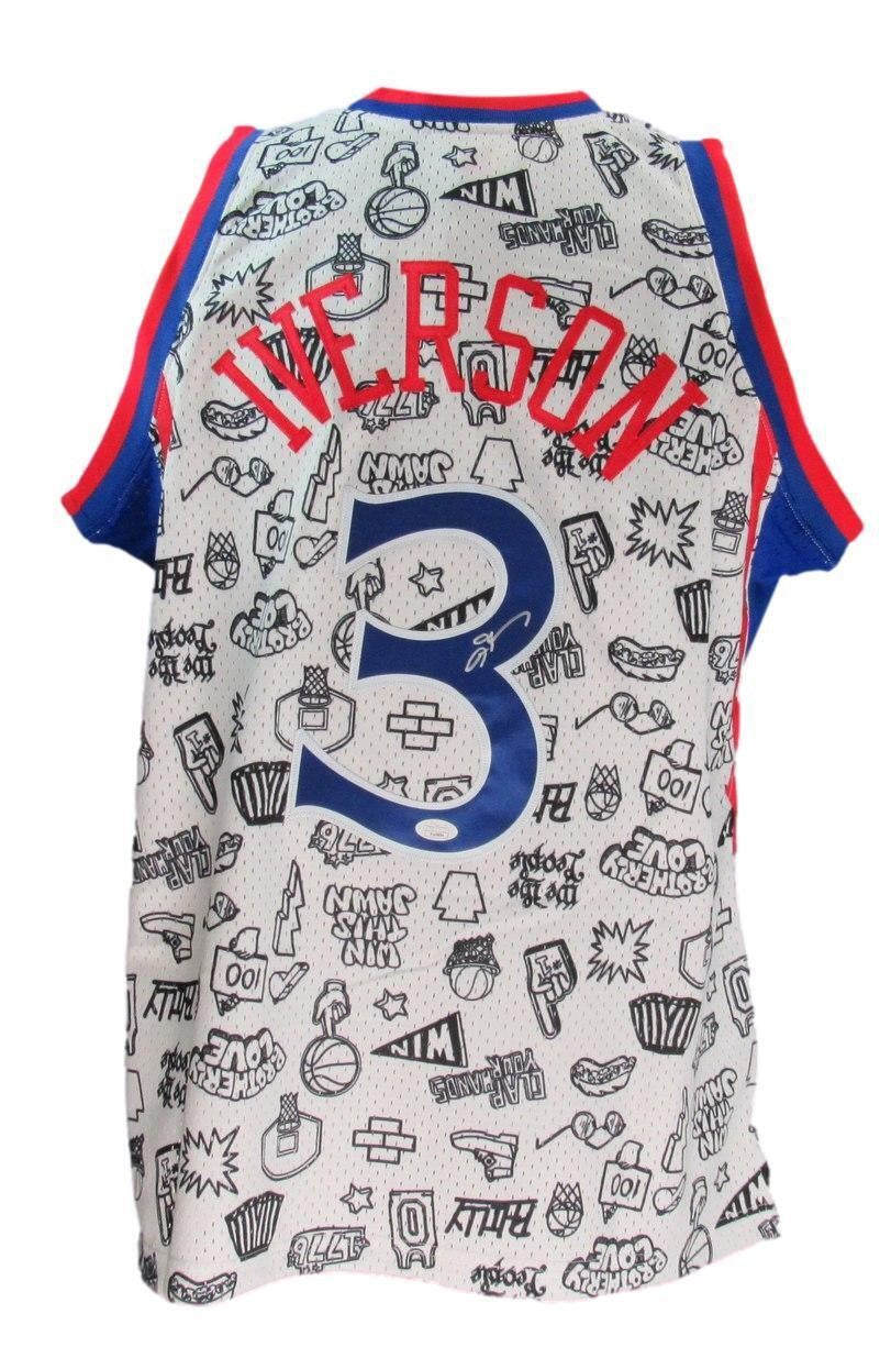 Allen Iverson Hof Autographed Printed Mitchell & Ness Jersey 76Ers Jsa 181847