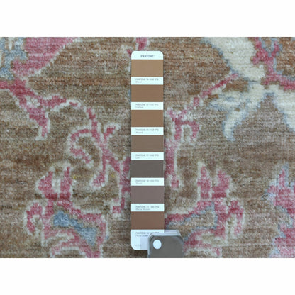 3'1"X5' Brown Hand Knotted Afghan Angora Oushak Organic Wool Oriental Rug