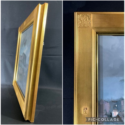 Carlos Puente Suburban Landscape Original Oil Painting Spanish Artist Signed