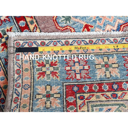 2'7"X9'3" Gray Hand Knotted Densely Woven Kazak Wool Runner Oriental Rug