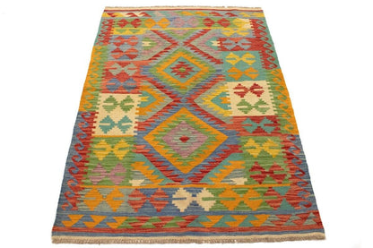 Multicolor Kilim Rug Geometric Design Office