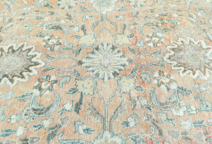 Distressed Vintage Oriental Rug Floral Style