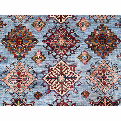 9'X12'6" Gray Afghan Super Kazak Hand Knotted 100% Wool Oriental Rug