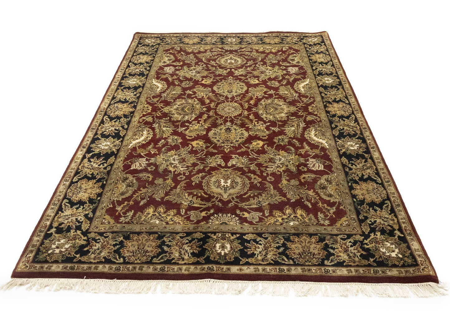 Handmade 6X9 Agra Jaipur Floral Oriental Rug Thick Pile Home Decor Carpet