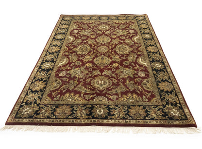 Handmade 6X9 Agra Jaipur Floral Oriental Rug Thick Pile Home Decor Carpet