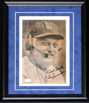 Tommy Lasorda Autographed Framed Magazine Page (Jsa)