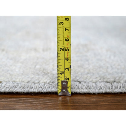 7'9"X9'8" Gray Supple Collection Hand Knotted Soft Wool Oushak Design Rug