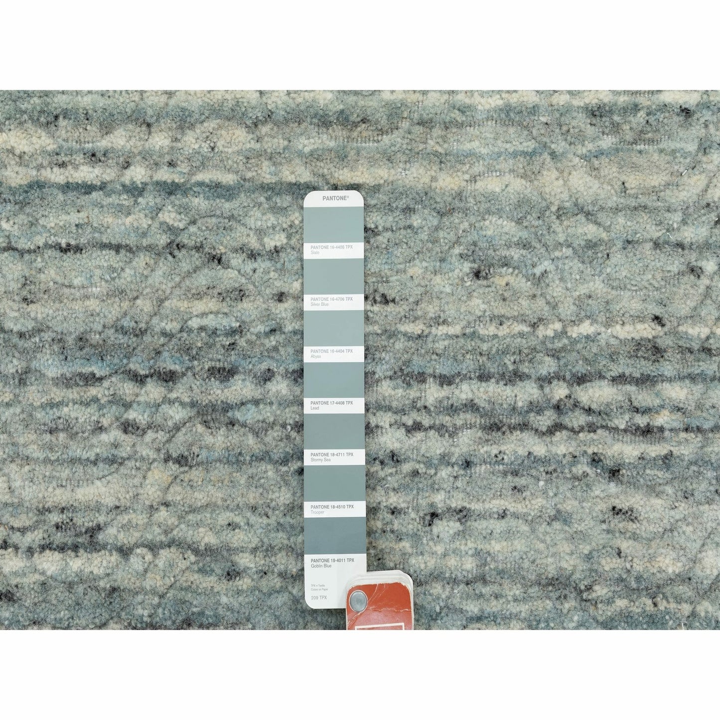 6'X6' Hand Loomed Variegated Text Design Round Wool Modern Oriental Rug