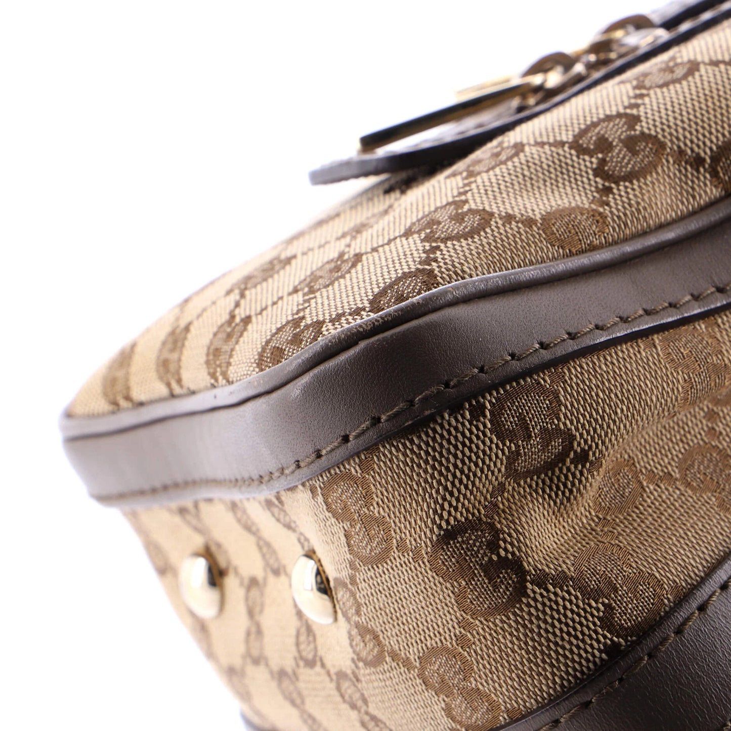 Gucci Vintage Web Boston Bag Gg Canvas Small