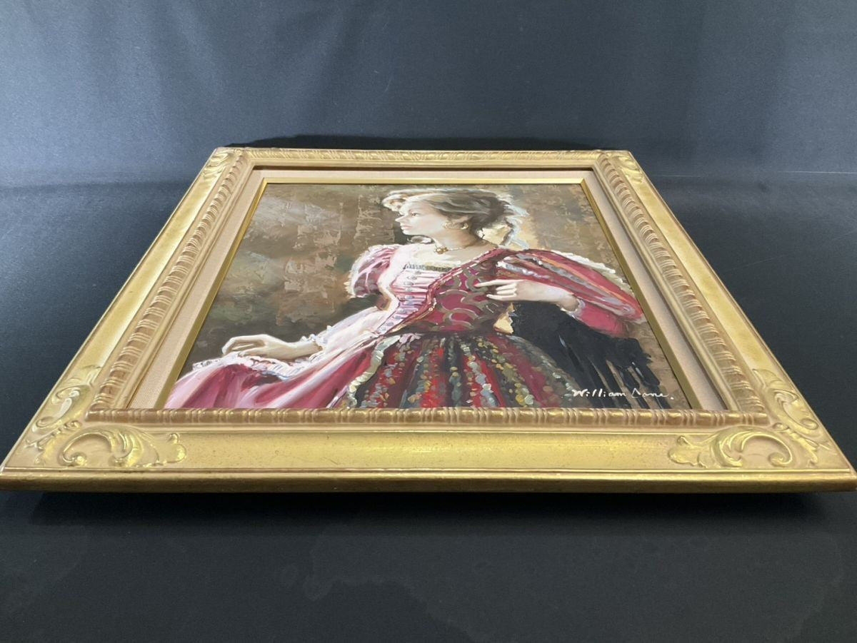 William Cane Original Oil Painting | Baroque Lady Portrait | Large Vintage Frame