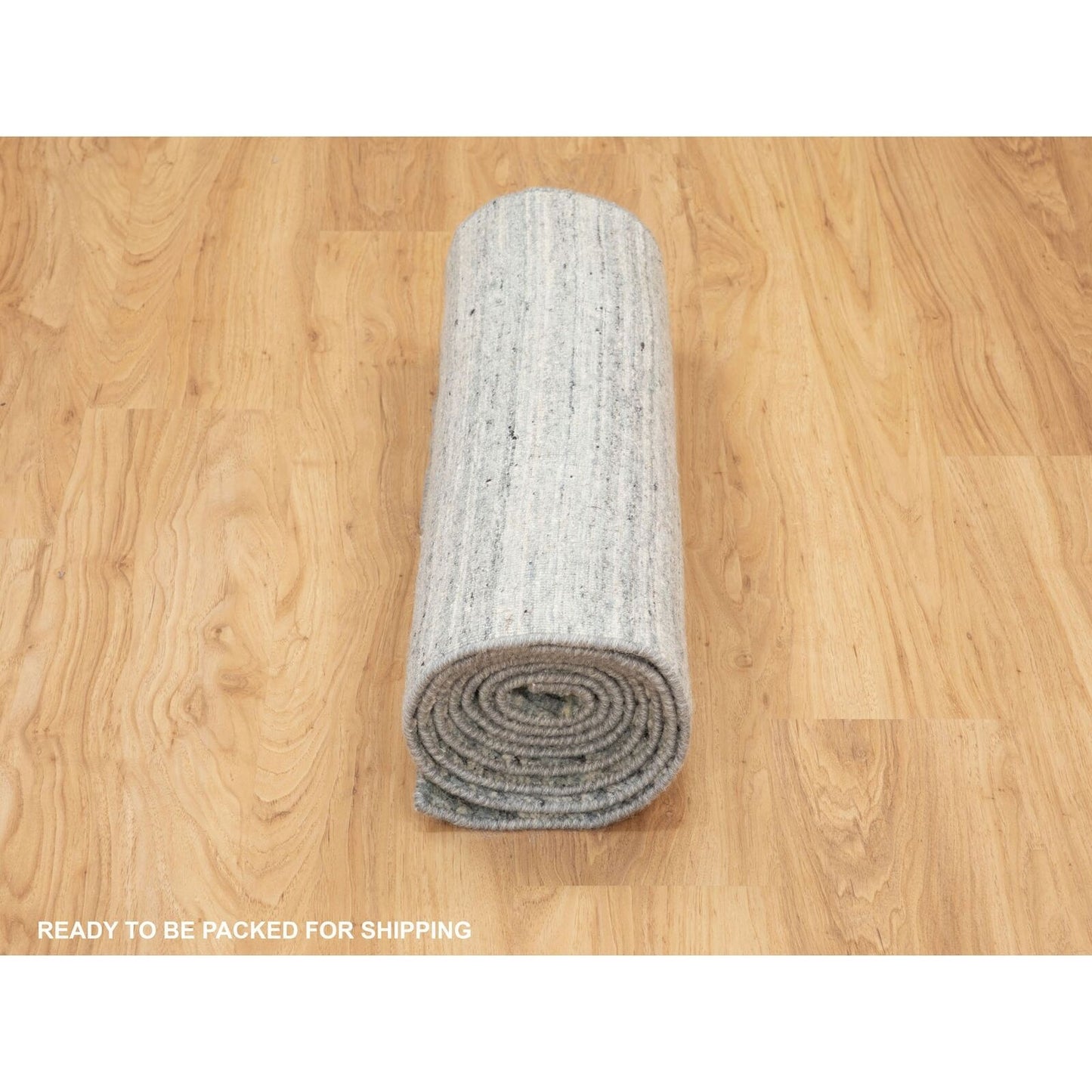 2'6"X7'10" Variegated Design Hand Loomed Pure Wool Modern Runner Rug