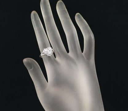 Diamond 0.74Ct Paved Heart Ring 900 Platinum