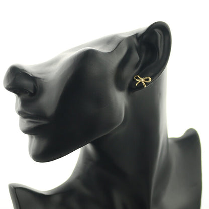 Tiffany&Co. Earrings Ribbon 18K 750 Yellow Gold
