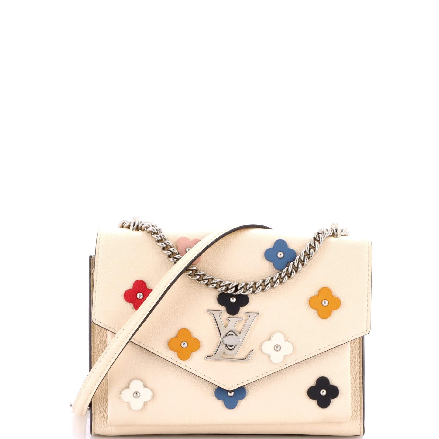 Louis Vuitton Mylockme Handbag Flower Embellished Leather Bb