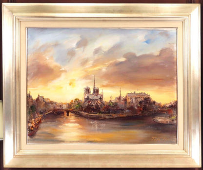 Tepo "Notre Dame De Paris" Original Oil Painting On Canvas P15 6550Cm Signed