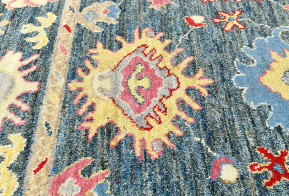 Handmade Muted Gray Floral Transitional Oriental