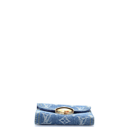 Louis Vuitton Victorine Wallet Lv Remix Monogram Denim