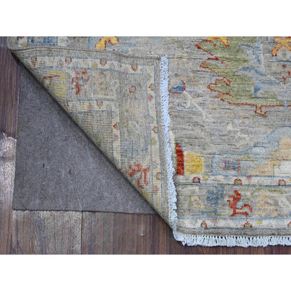 4'2"X9'6" Silver Fine Aryana All Over Design Wide Runner Oriental Rug